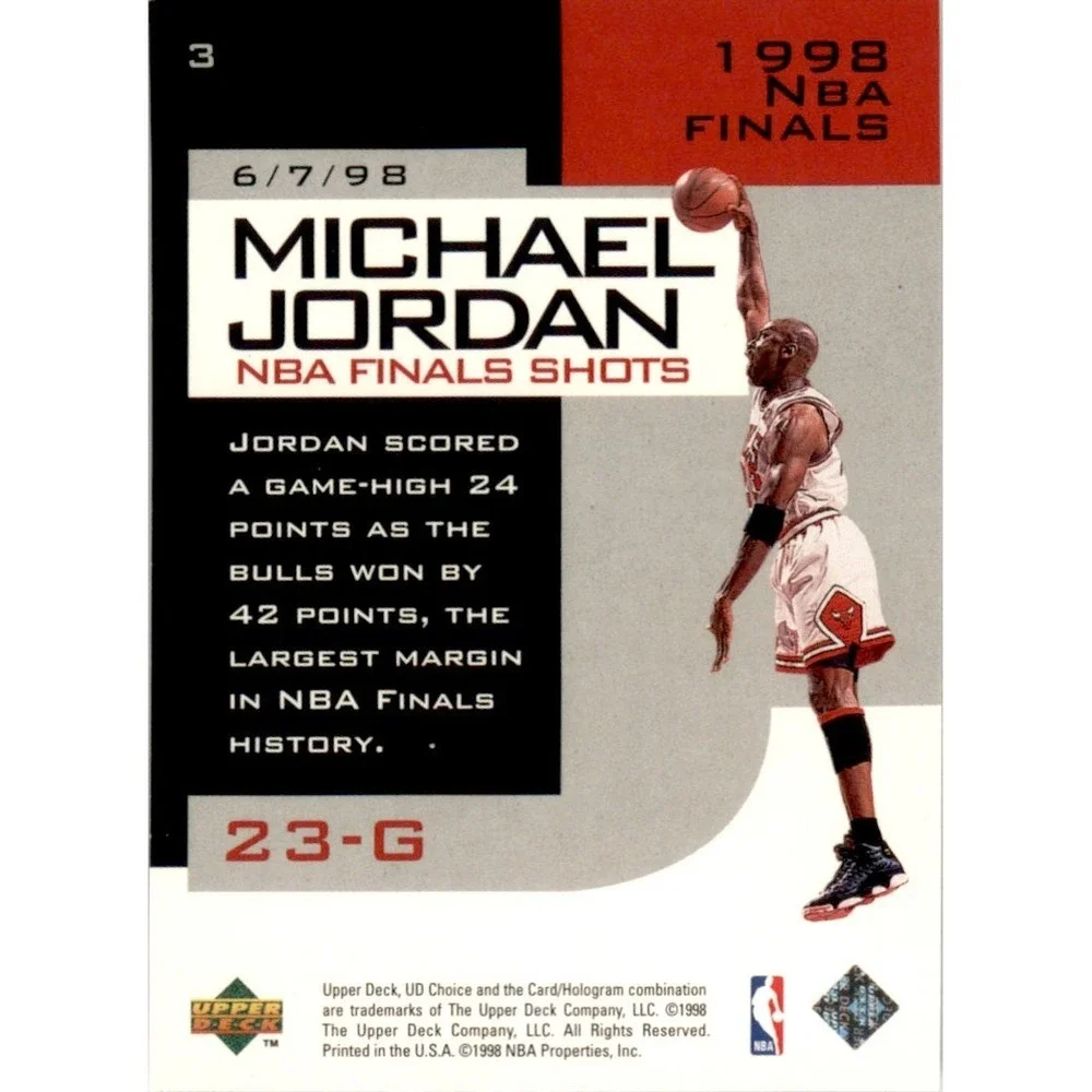 1998 Upper Deck UD Choice Michael Jordan NBA Finals Shots #3 Michael Jordan